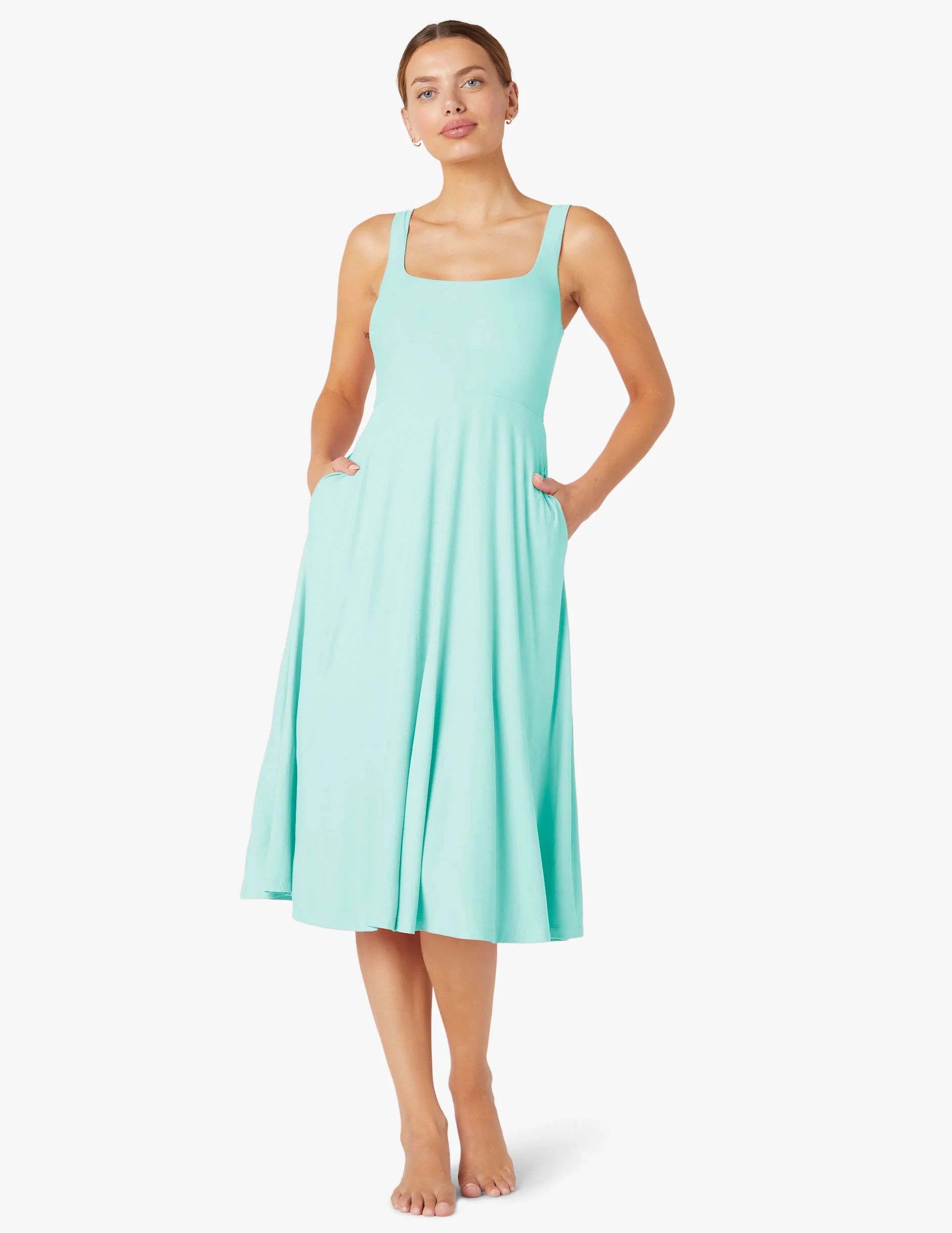 Featherweight At The Ready Square Neck Dress | Beyond Yoga | Beyond Yoga