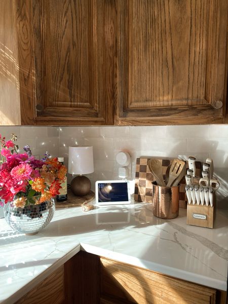 Oak cabinets. 90s oak kitchen makeover. Kitchen ideas. Wood and white kitchen. Kitchen decor. 

#LTKhome #LTKGiftGuide #LTKsalealert