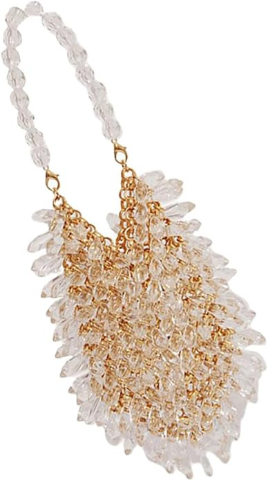 Pearl Chain Crossbody Bag for Women Small Shoulder Purse Gold Beaded Chain Bag Casual Daytime Han... | Amazon (US)