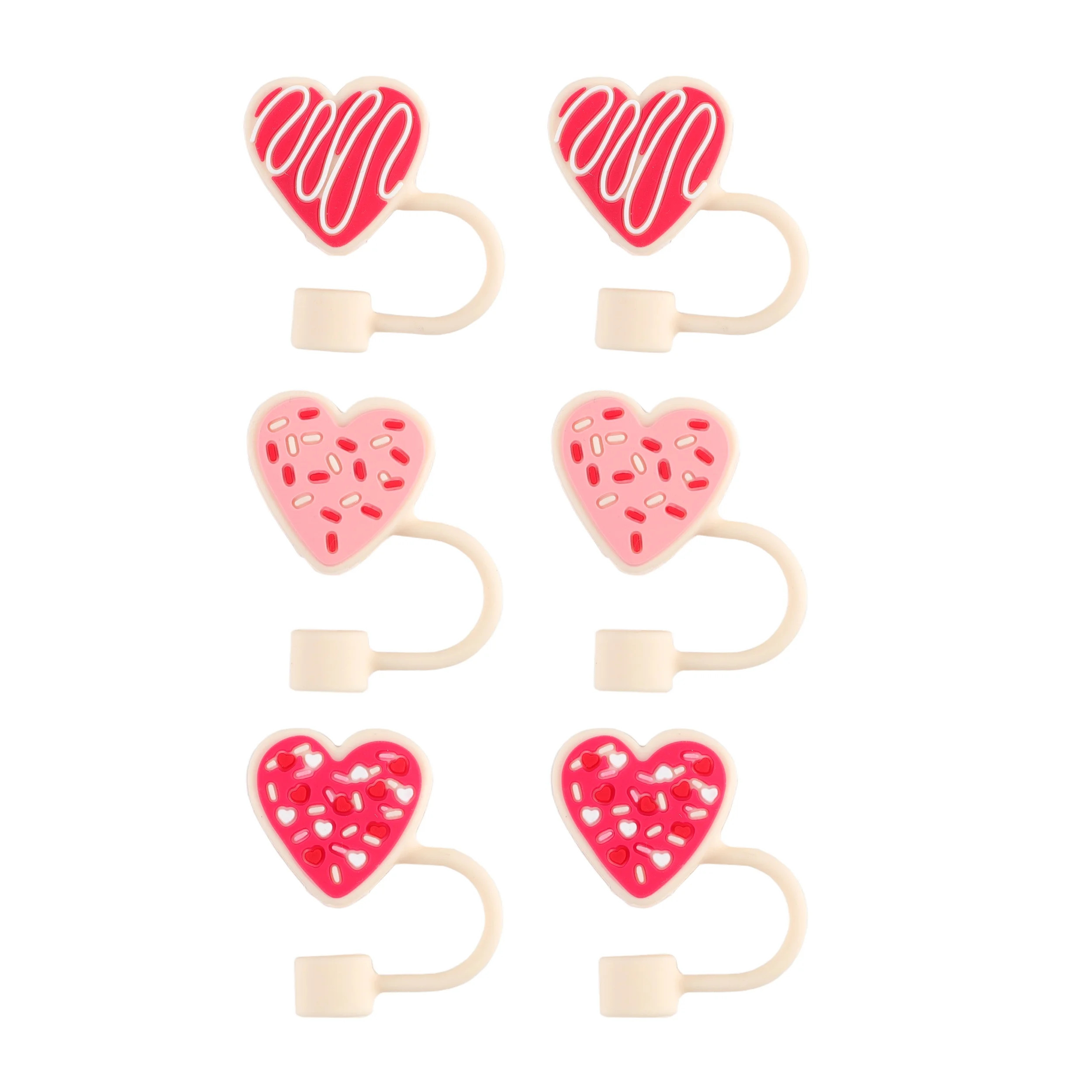 CWC 6 Piece Silicone Straw Topper Set - Valentine's Day Edition | Walmart (US)