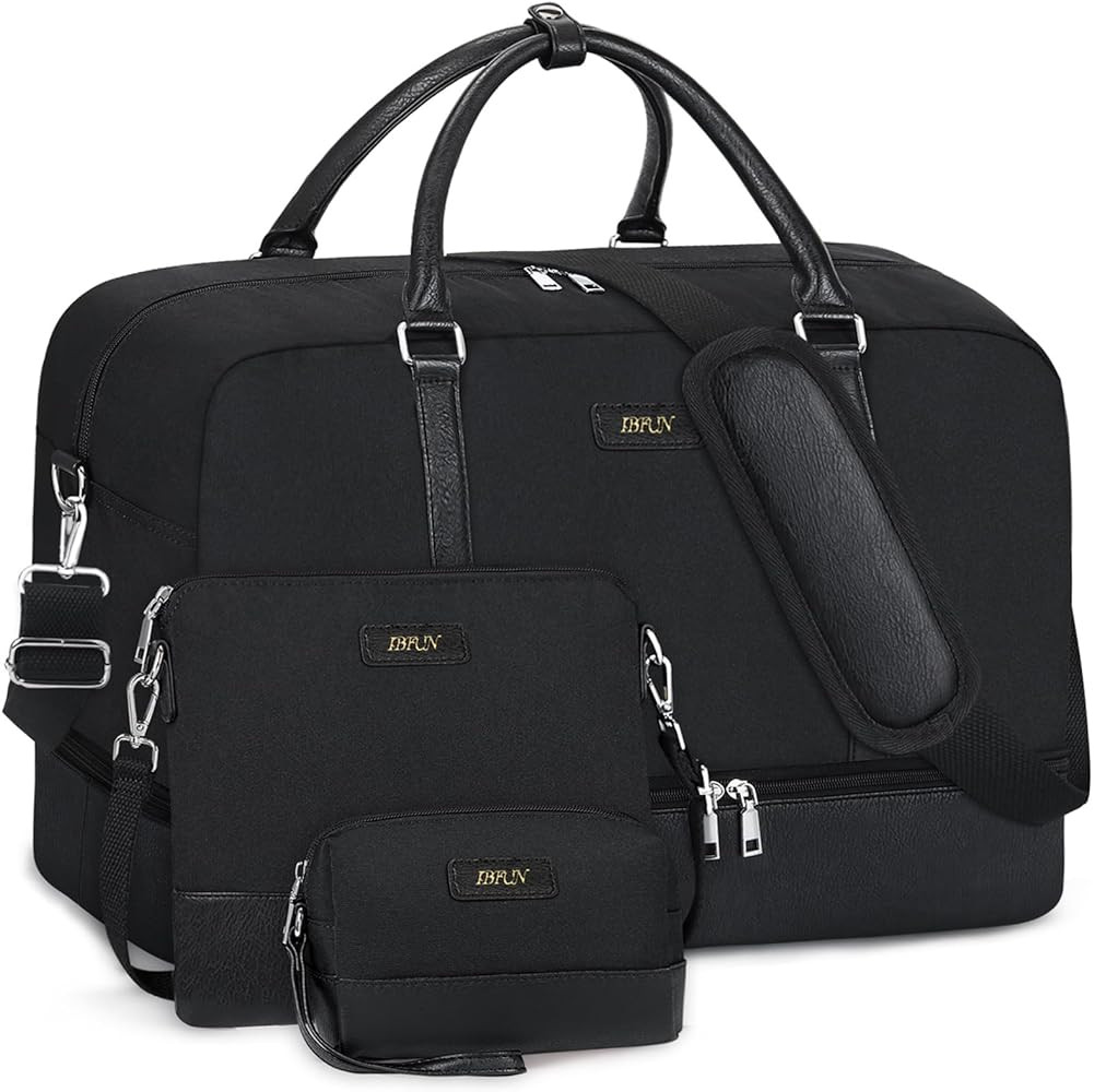 IBFUN Weekender Bags for Women, 21" Weekender Travel Bag, Travel Duffle Bag with Shoe Compartment... | Amazon (US)