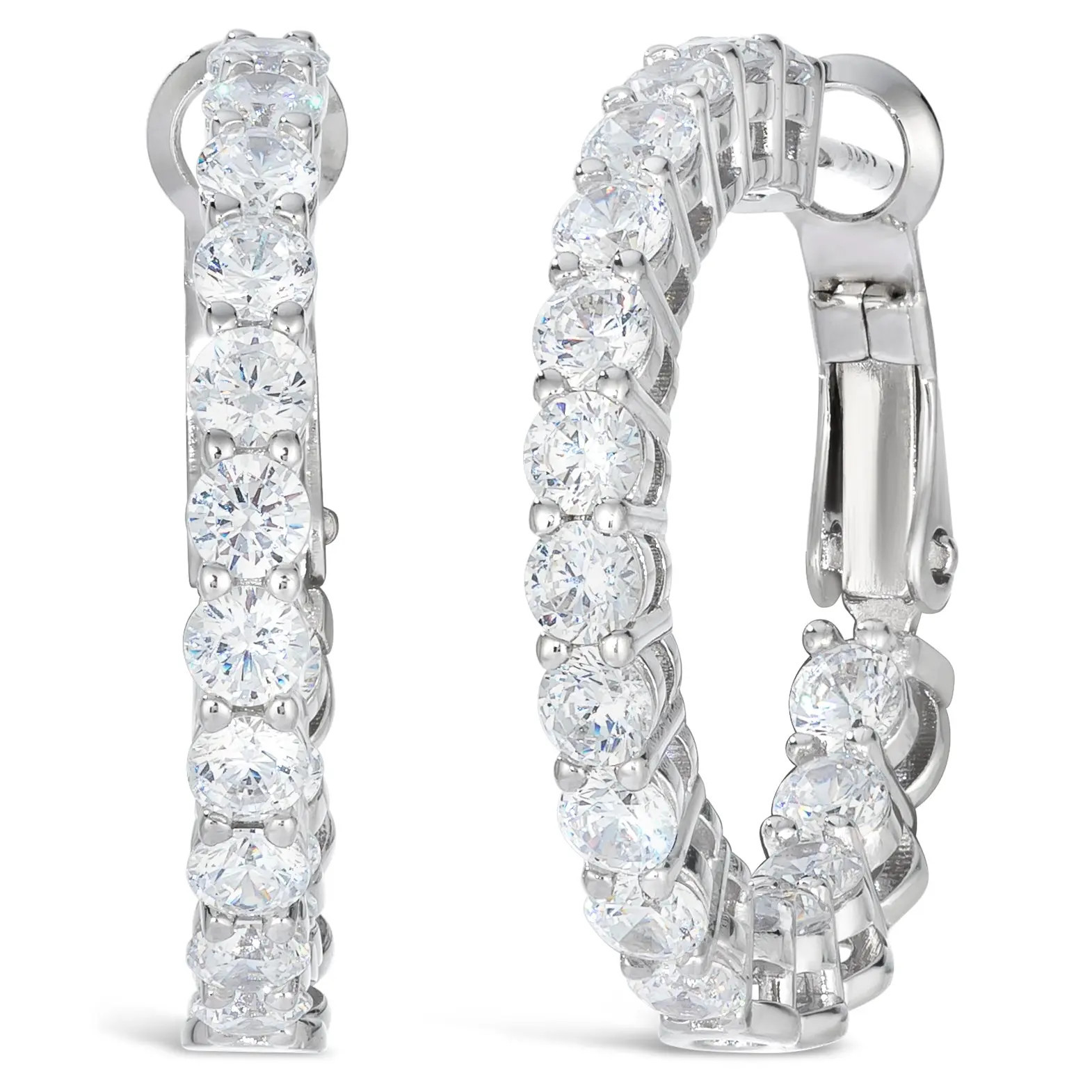 4.5 Carat 1.25 Inch Inside Out Hoops | Anna Zuckerman
