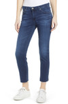 Click for more info about The Prima Mid Rise Raw Hem Ankle Cigarette Jeans