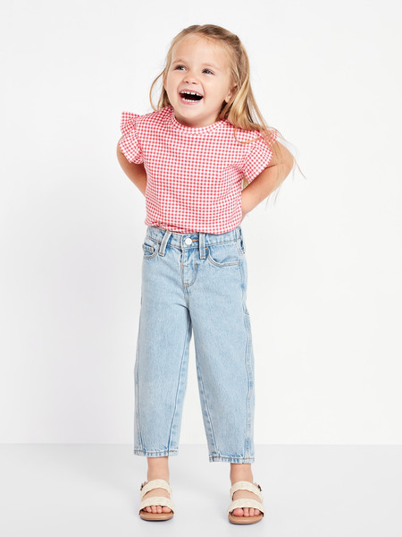 High-Waisted Barrel-Leg Jeans for Toddler Girls | Old Navy (US)