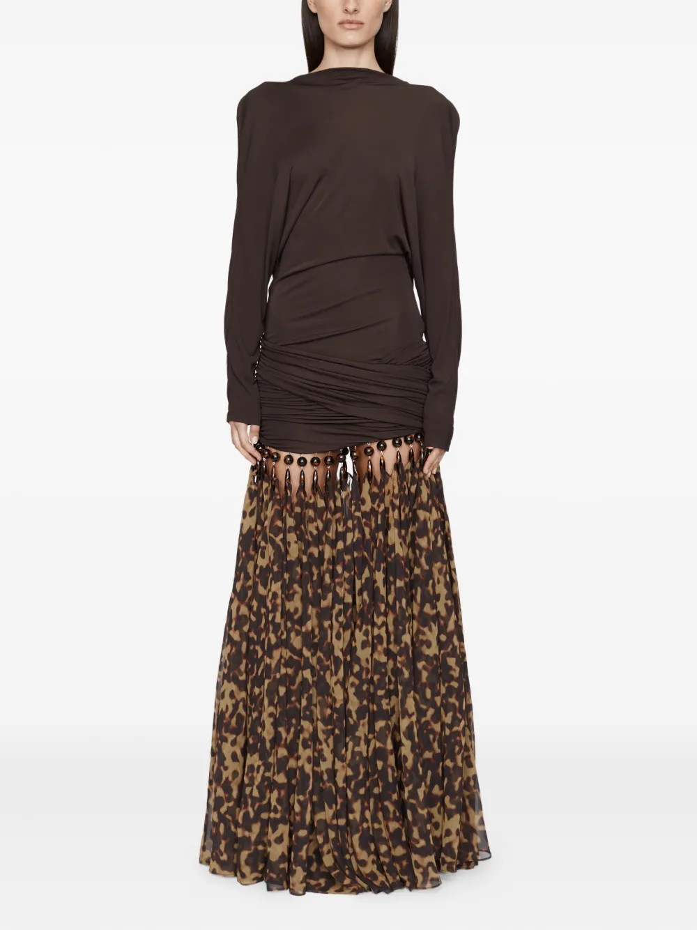 Christopher Esber droplet jersey gown - Brown | Farfetch Global