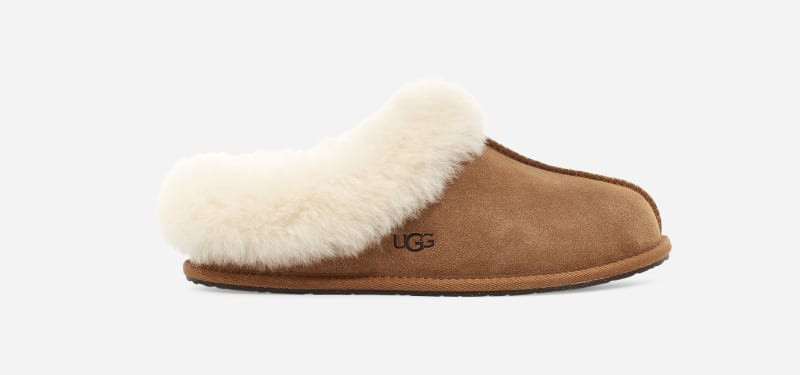 UGG® Women's Moraene Suede and Sheepskin Slipper in Chestnut, Size 7 | UGG (US)