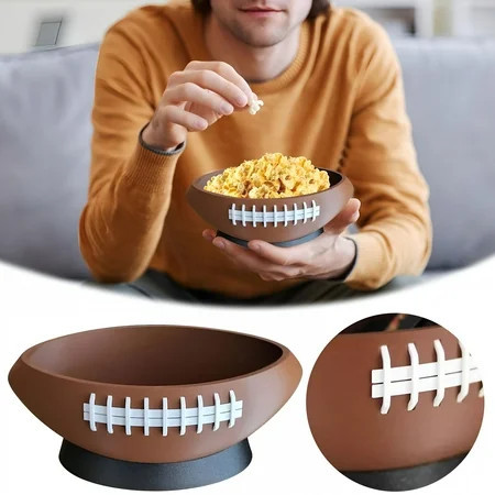ACDANC Football Snack Bowl Football Serving Trays Shaped Football Plates Tailgate Party Serving Platter for All Football Lovers Festival Gifts Sports and Entertainment (Brown) | Walmart (US)