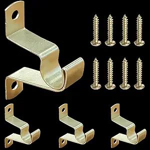 Kowibcl 7/16” Cafe Rod Brackets,Curtain Rod Brackets for mounting a Curtain Rod to The Wall (5-... | Amazon (US)