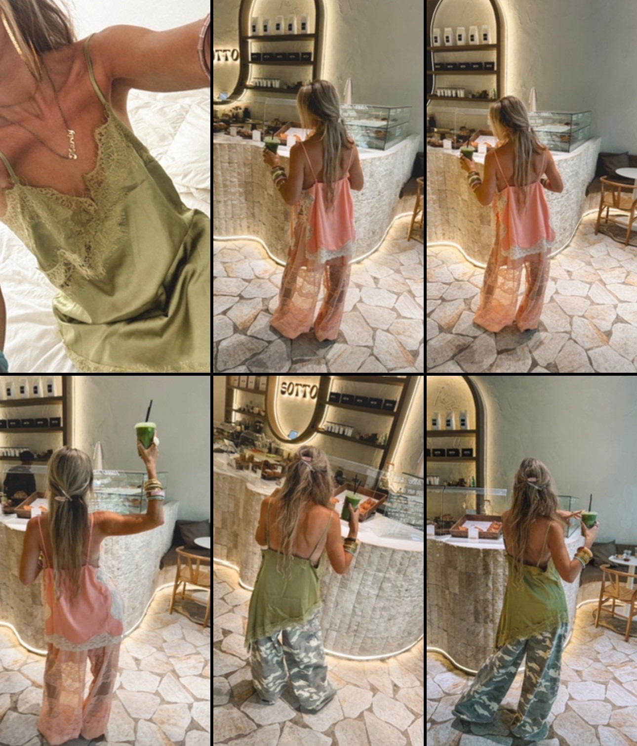 Matcha date outfits wearing prettylittlething linked all below for you loves! We just love the cute lace singlets and styled them with this pink Balloon lace pants and the best baggy camouflage pants! Have fun wearing!! xoxo Mardy & Esme

#LTKFashionMonth #LTKstyletip #LTKfestival
