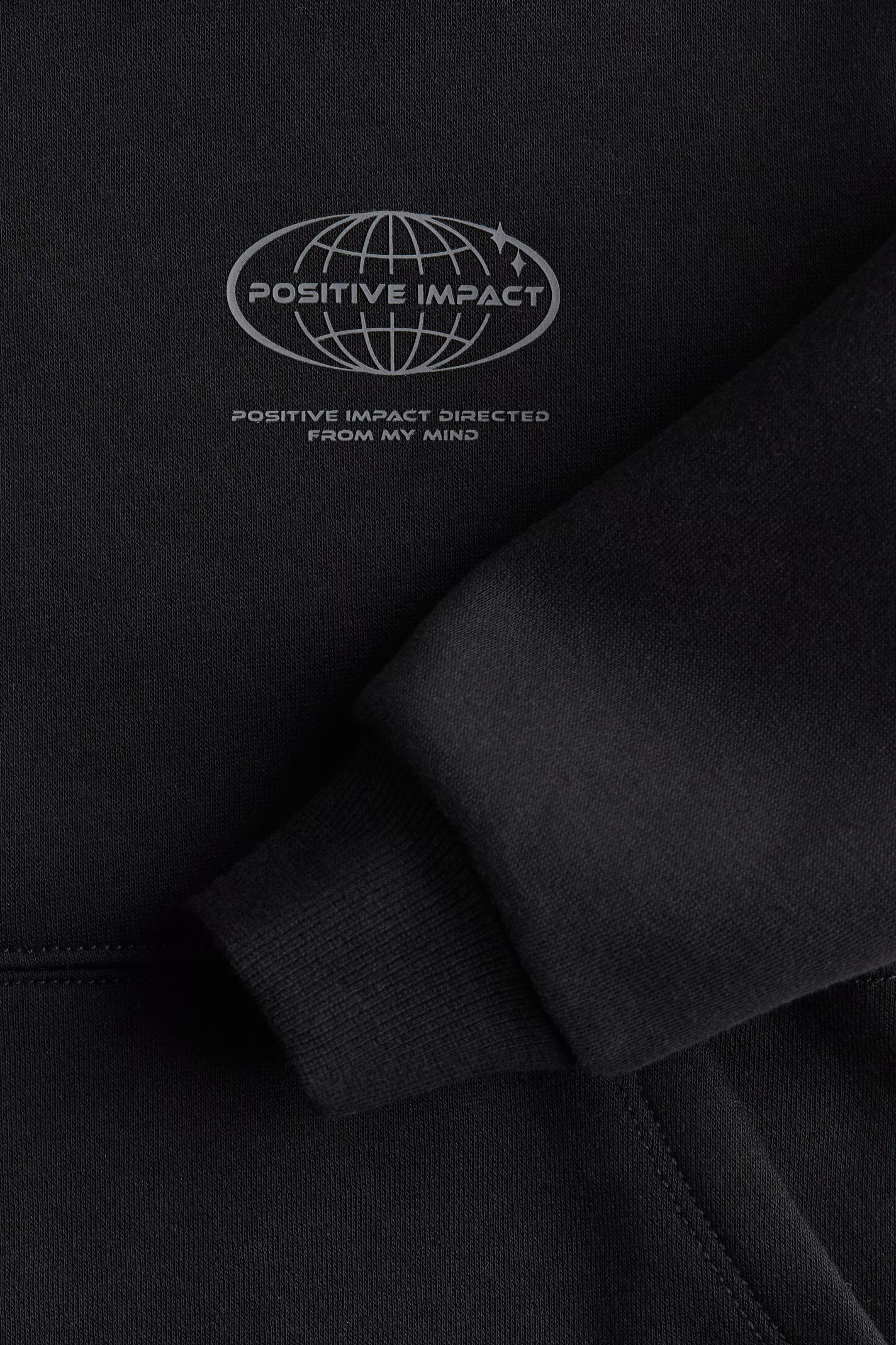 Printed Hoodie - Black/Positive Impact - Kids | H&M US | H&M (US + CA)