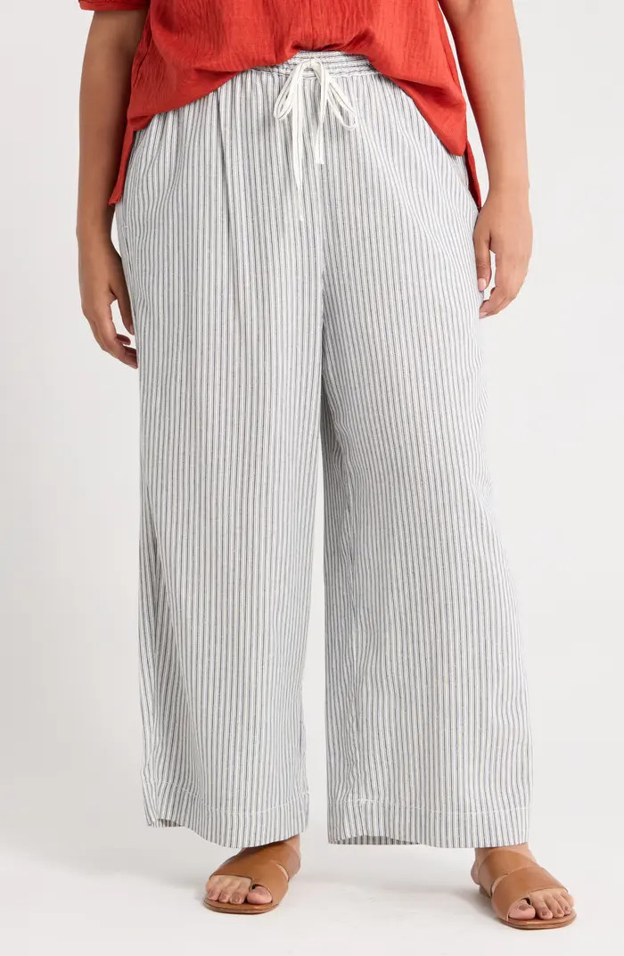 MAX STUDIO Drawstring Waist Crop Wide Leg Pants | Nordstromrack | Nordstrom Rack