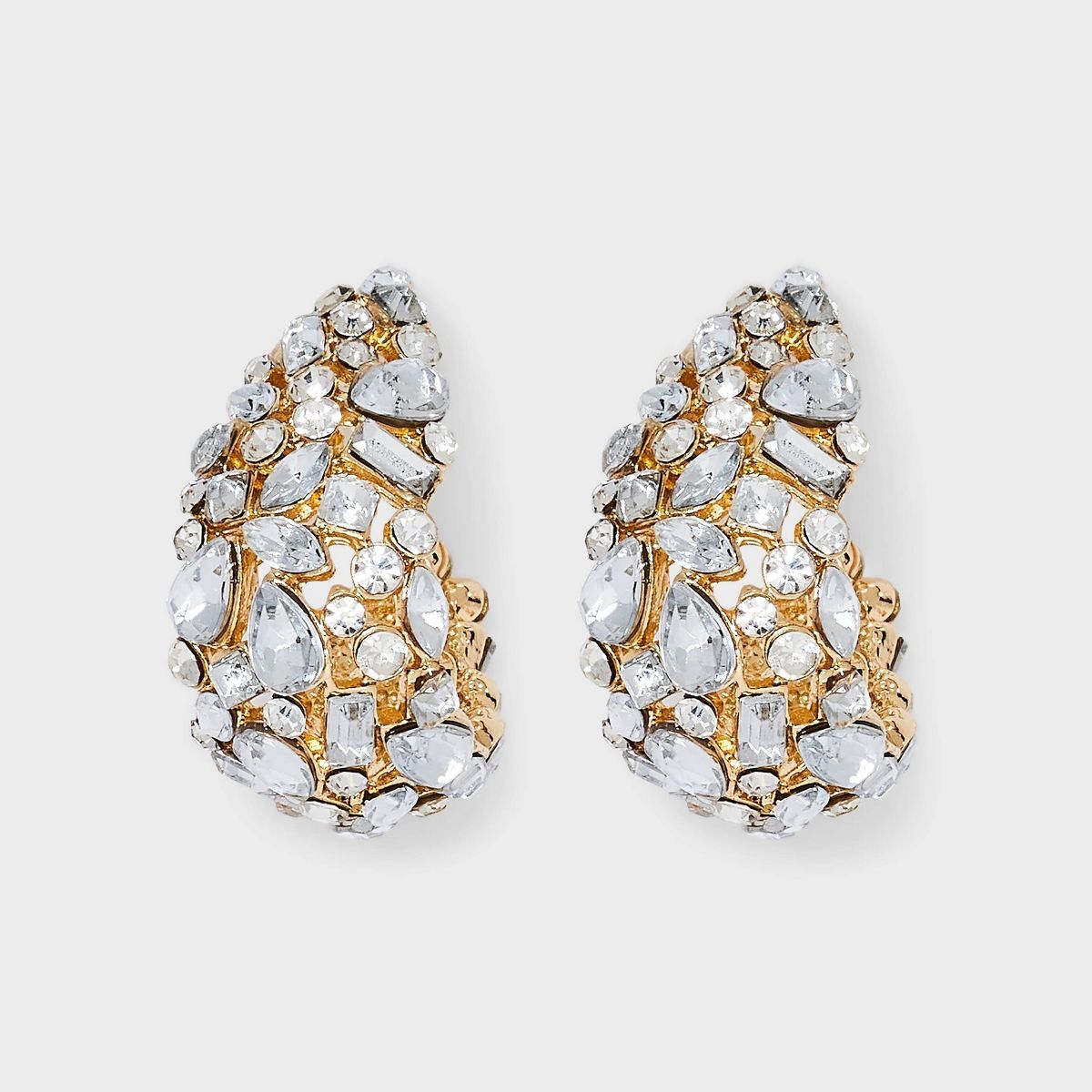 SUGARFIX by BaubleBar Crystal Cluster Hoop Earrings - Gold | Target