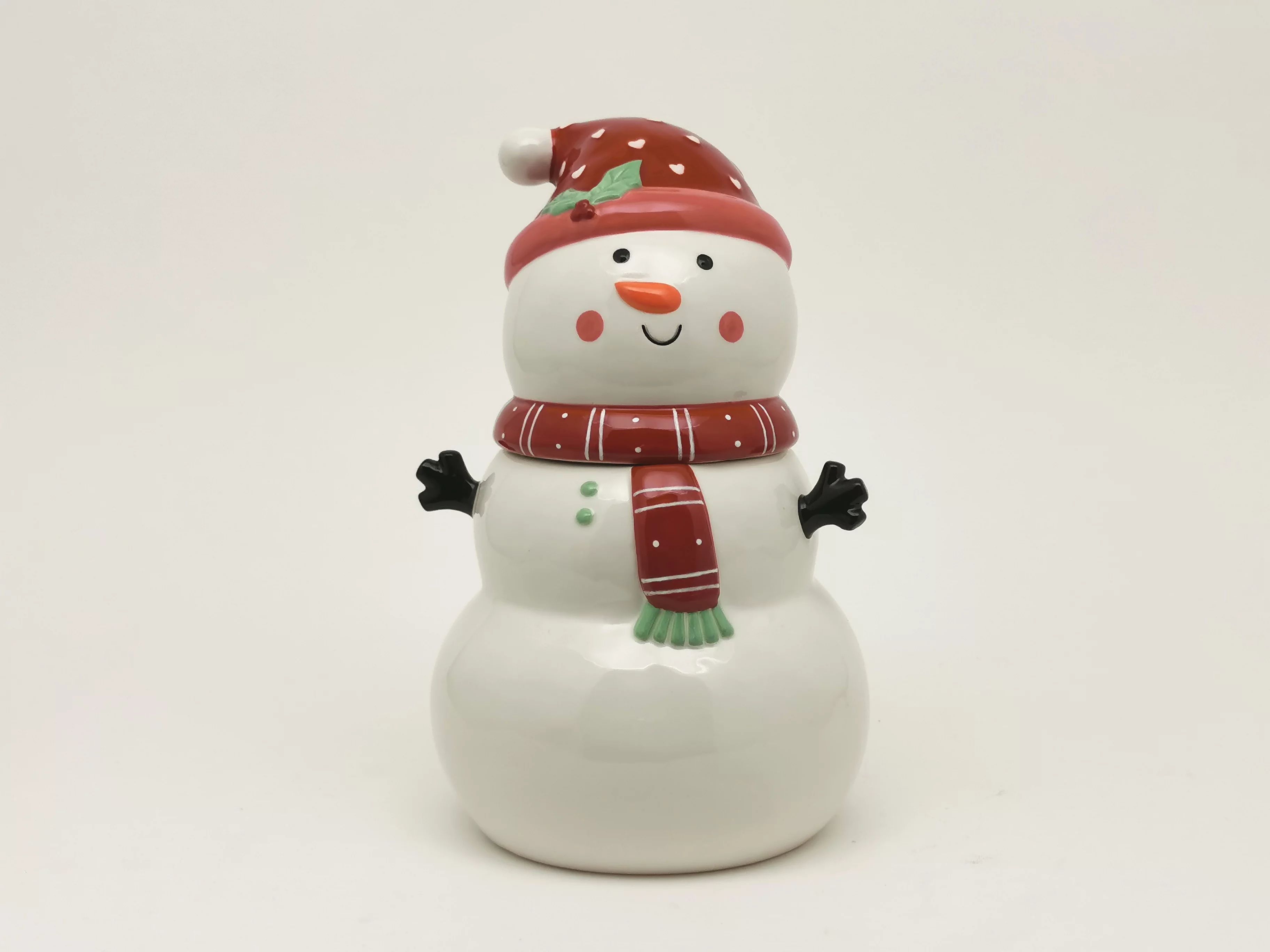 Holiday Time White Snowman Treat Cookie Jar, Earthenware Ceramic, Decoration - Walmart.com | Walmart (US)