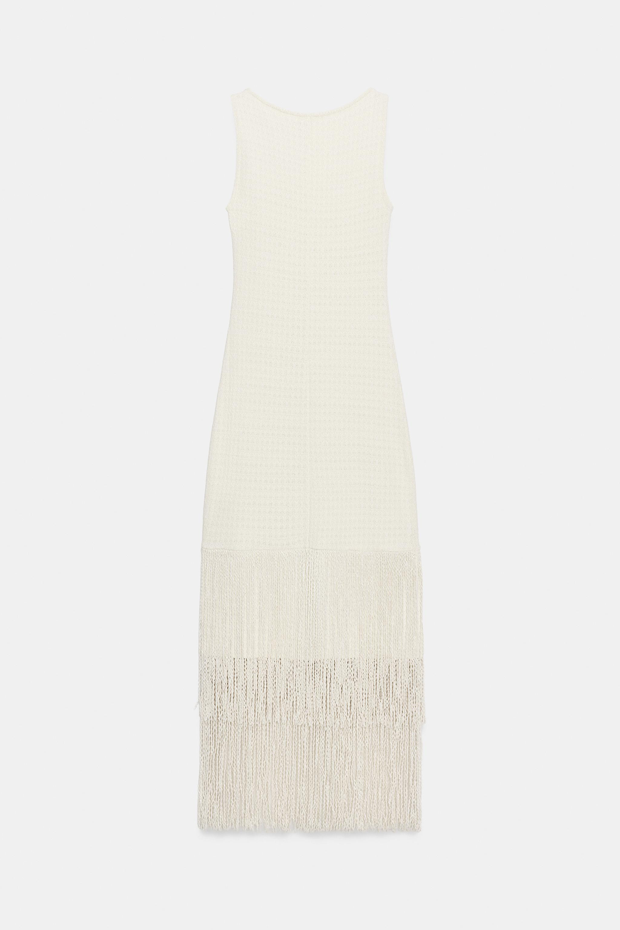 TEXTURED FRINGED DRESS | Zara US