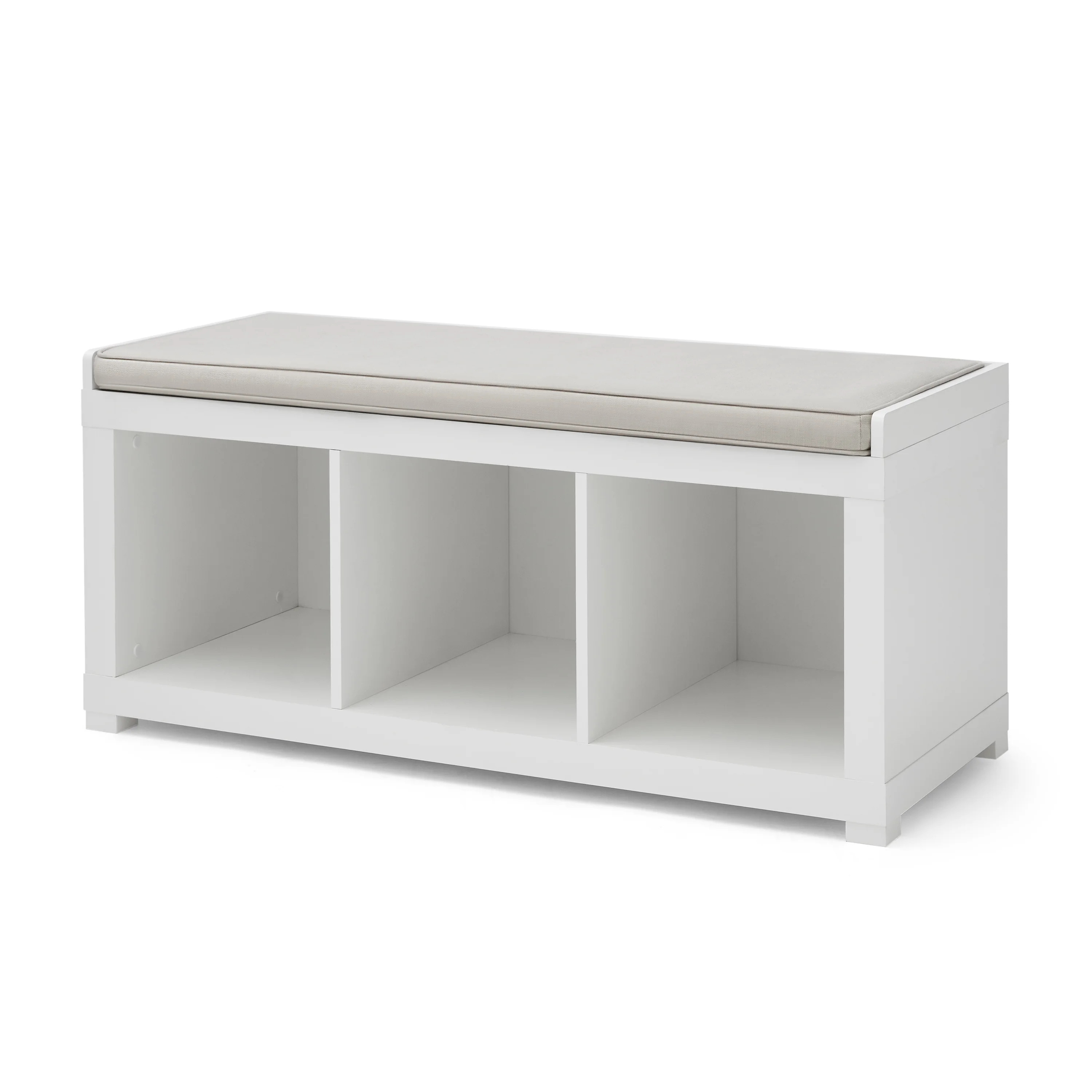 Better Homes & Gardens 3-Cube Storage Bench, White | Walmart (US)