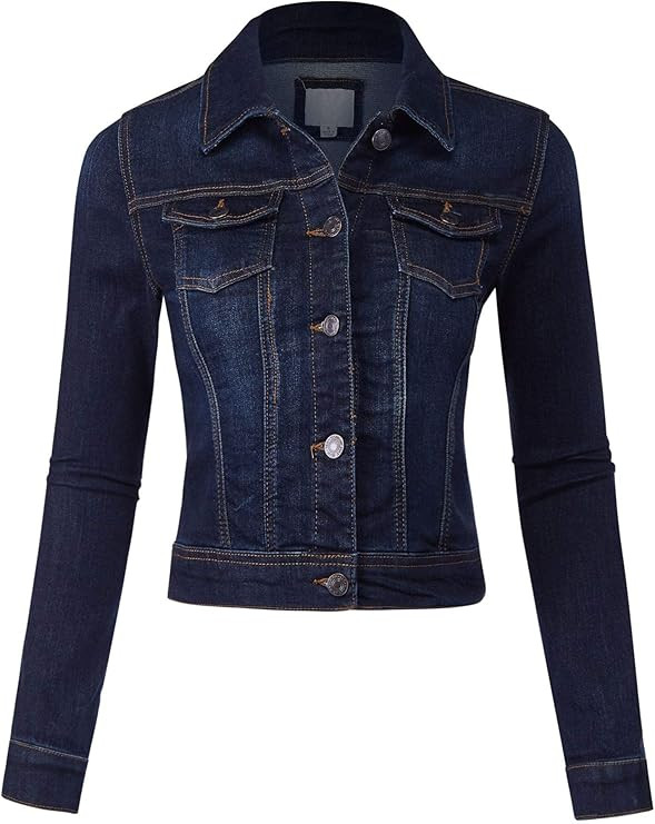 FashionMille Women Classic Casual Stretch Fit Denim Jean Jacket | Amazon (US)