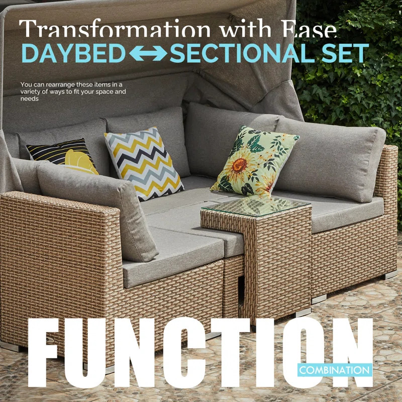 Bayou Breeze Mccrady Fully Assembled Aluminum Outdoor Patio Daybed & Reviews | Wayfair | Wayfair North America