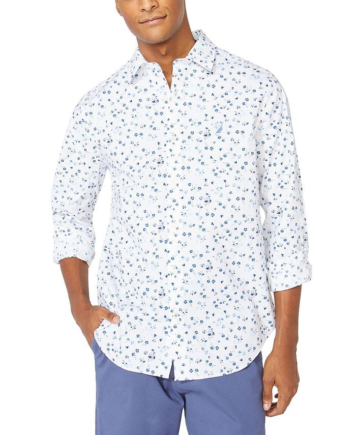 Men's Blue Sail Floral Graphic Shirt, Created for Macy's | Macys (US)