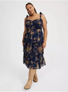 Sweetheart Tiered Midi Dress | Torrid (US & Canada)