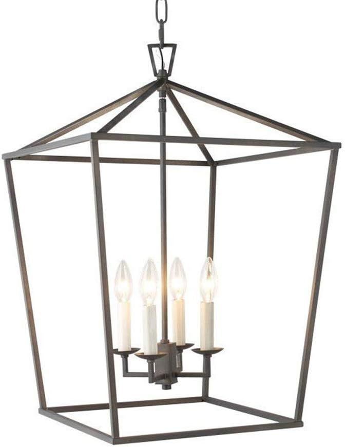 TRPYA Vintage Pendant Lamp, Dining Room Hanging Light, 4-Light Metal Cage Industrial Chandelier L... | Amazon (US)