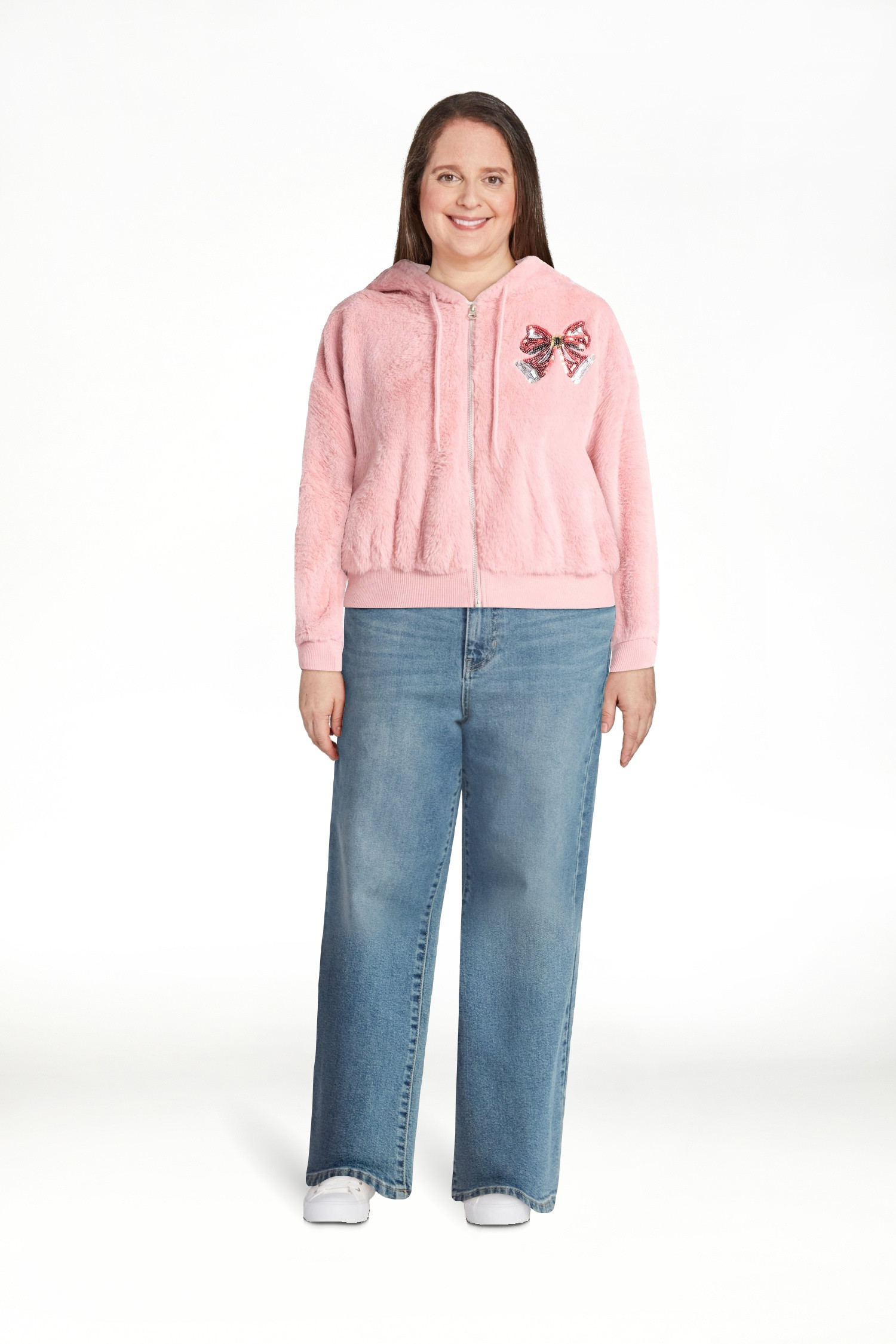 No Boundaries Christmas Plush Jacket, Women's & Women's Plus | Walmart (US)