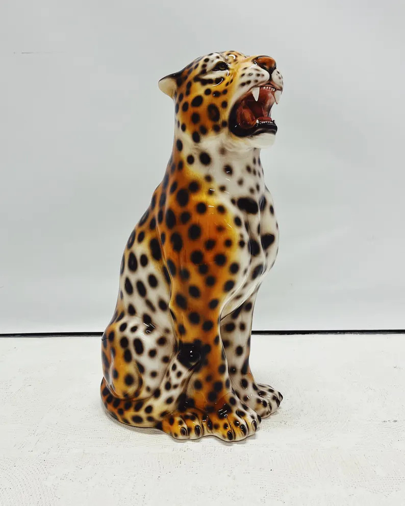 Leopard Statue Ceramic - Etsy | Etsy (Global)