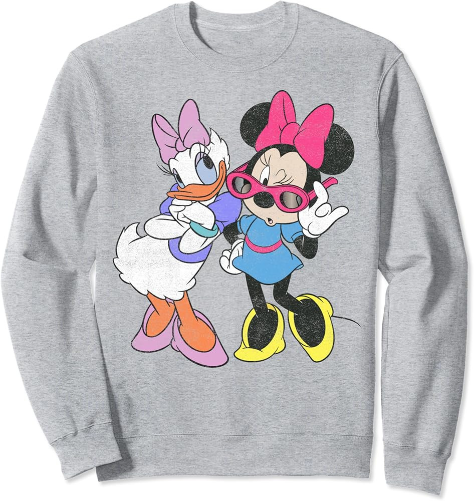 Disney Mickey And Friends Daisy & Minnie Vintage Fashion Sweatshirt | Amazon (US)