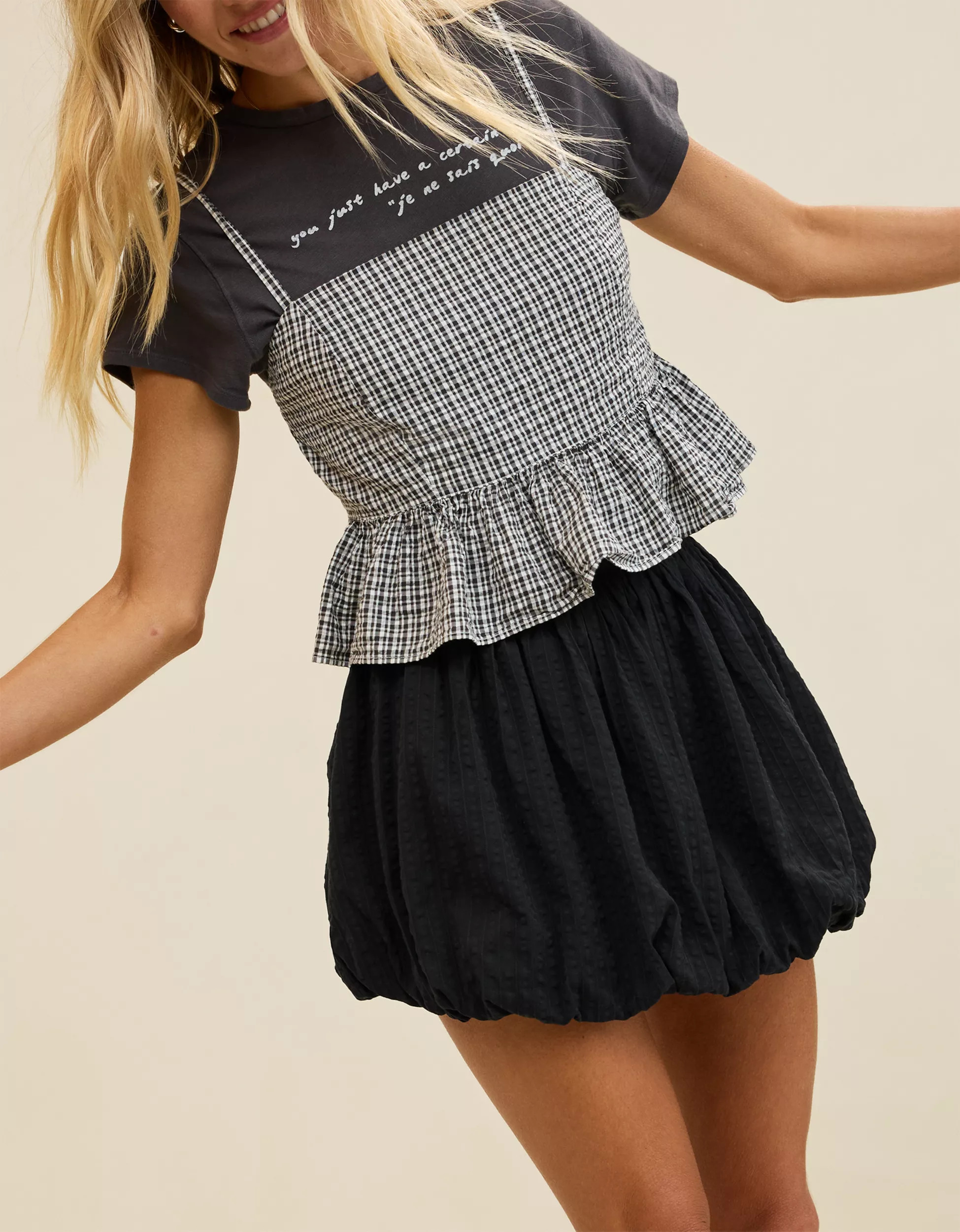 Aerie Seersucker Bubble Mini Skirt | American Eagle Outfitters (US & CA)