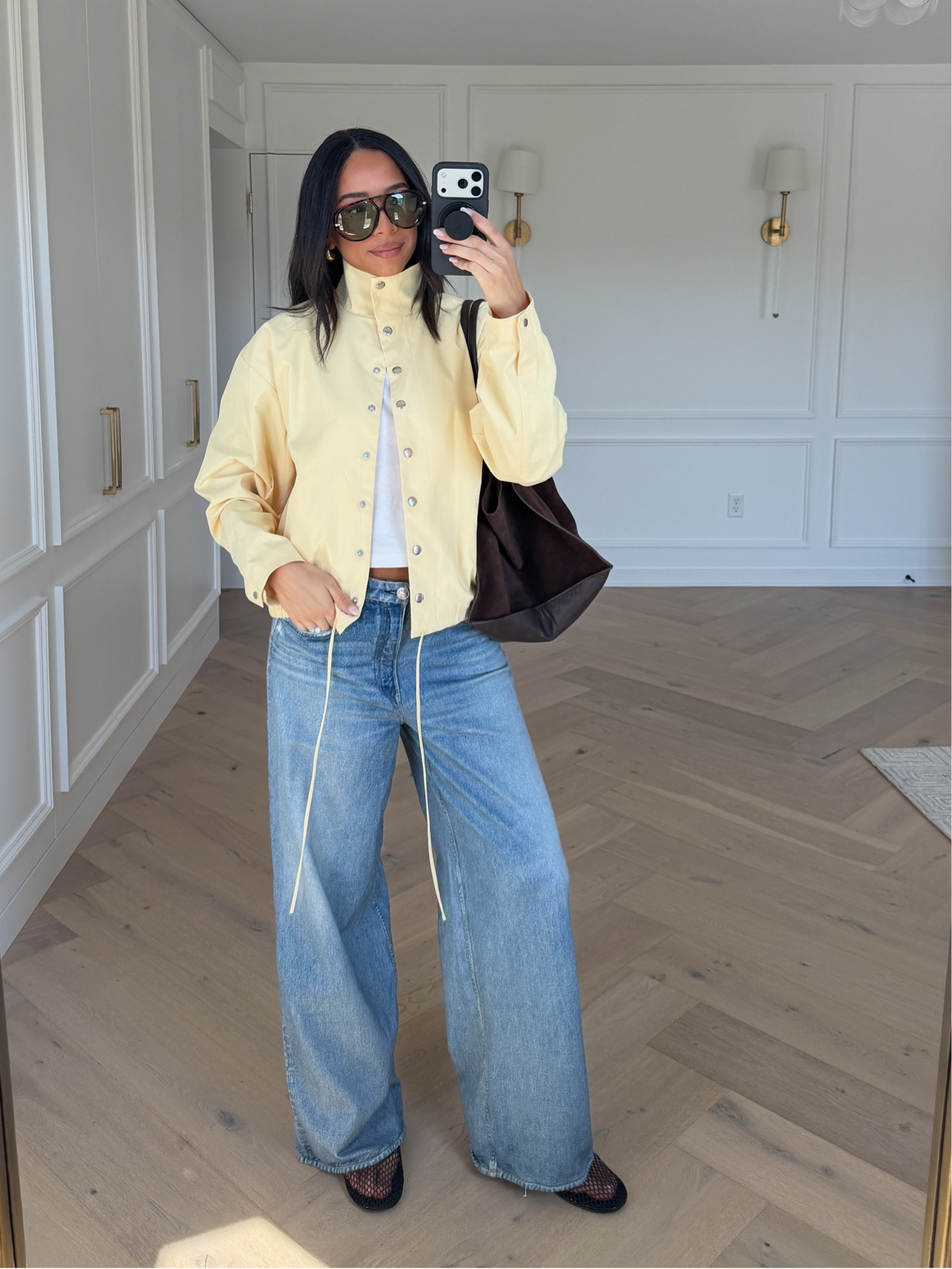 Use code NENA20 to save on my butter yellow jacket!! Wearing size S white tee, size S yellow funnel jackrt, size 29 jeans (run big, size down) 

spring outfit, spring fashion, mom outfit, postpartum outfit, weekend outfit, casual outfit, lunch outfit, denim, sweatpant jeans 

#LTKSeasonal #LTKmomlife #LTKSaleAlert