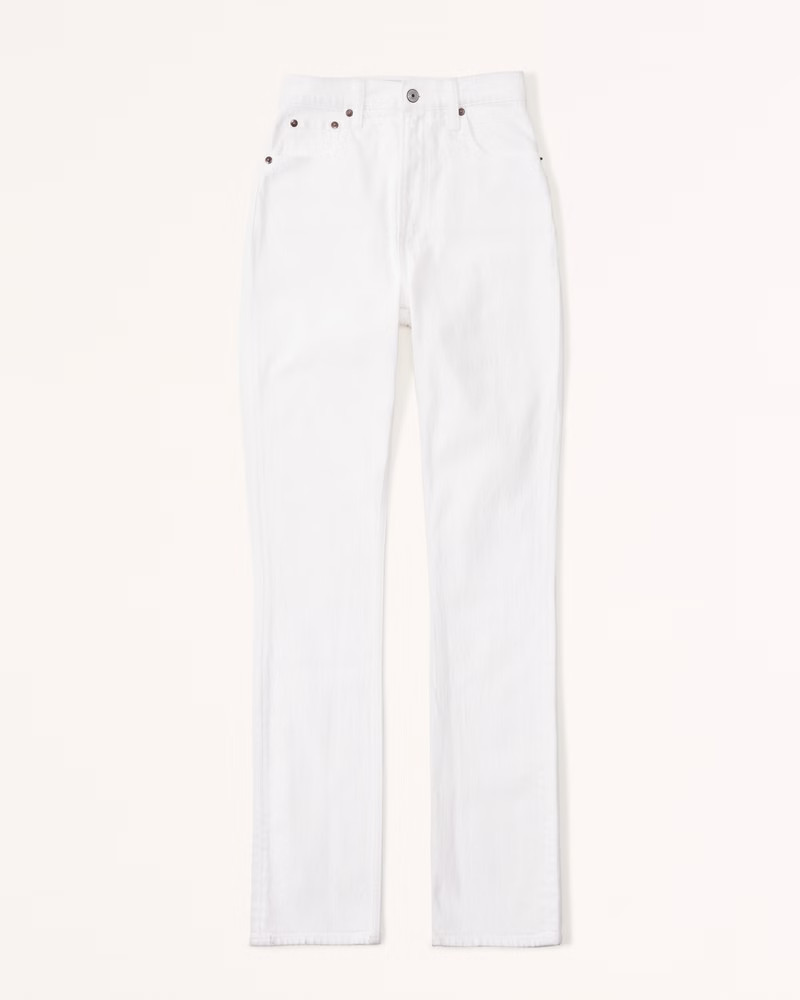 Abercrombie & Fitch Women's Ultra High Rise 90s Slim Straight Jean in White - Size 30 X-LONG | Abercrombie & Fitch (US)