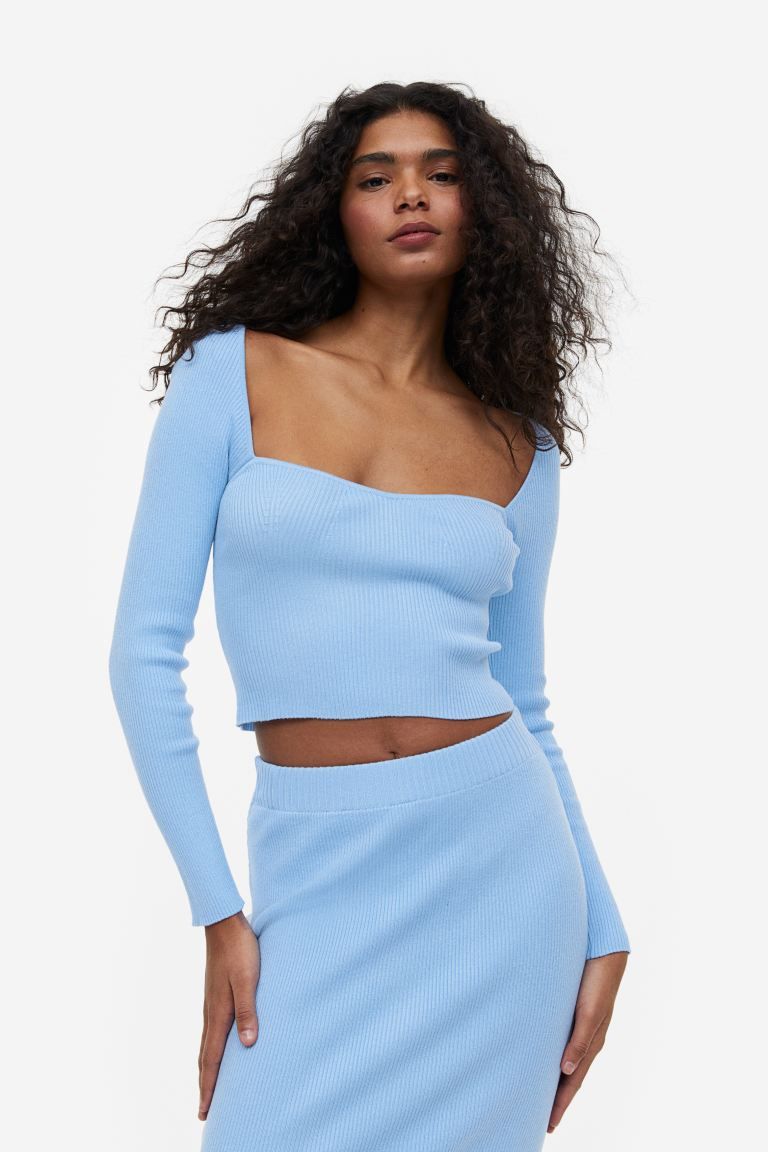 Bustier-look rib-knit top | H&M (UK, MY, IN, SG, PH, TW, HK)