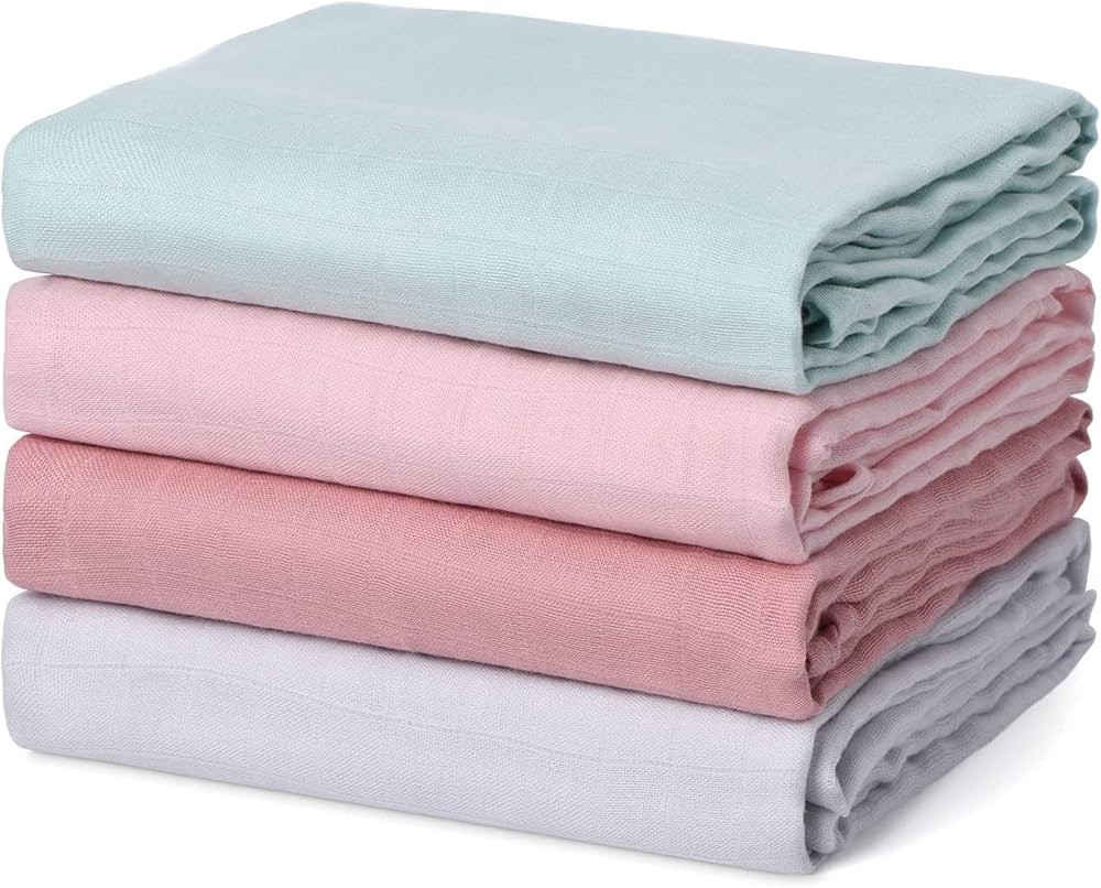 Momcozy Muslin Swaddle Blanket, 4 Pack Large 47 X 47 Inches Breathable Swaddling Receiving Blanke... | Amazon (US)