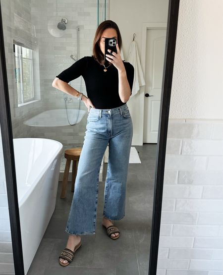 These wide leg jeans are SO GOOD! I’m 5’4 and they are the perfect length. 

#LTKshoecrush #LTKstyletip #LTKover40