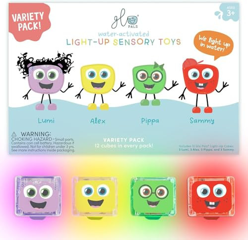 Glo Pals Water-Activated Light-Up Cubes for Sensory Play – 12 Pack | Amazon (US)