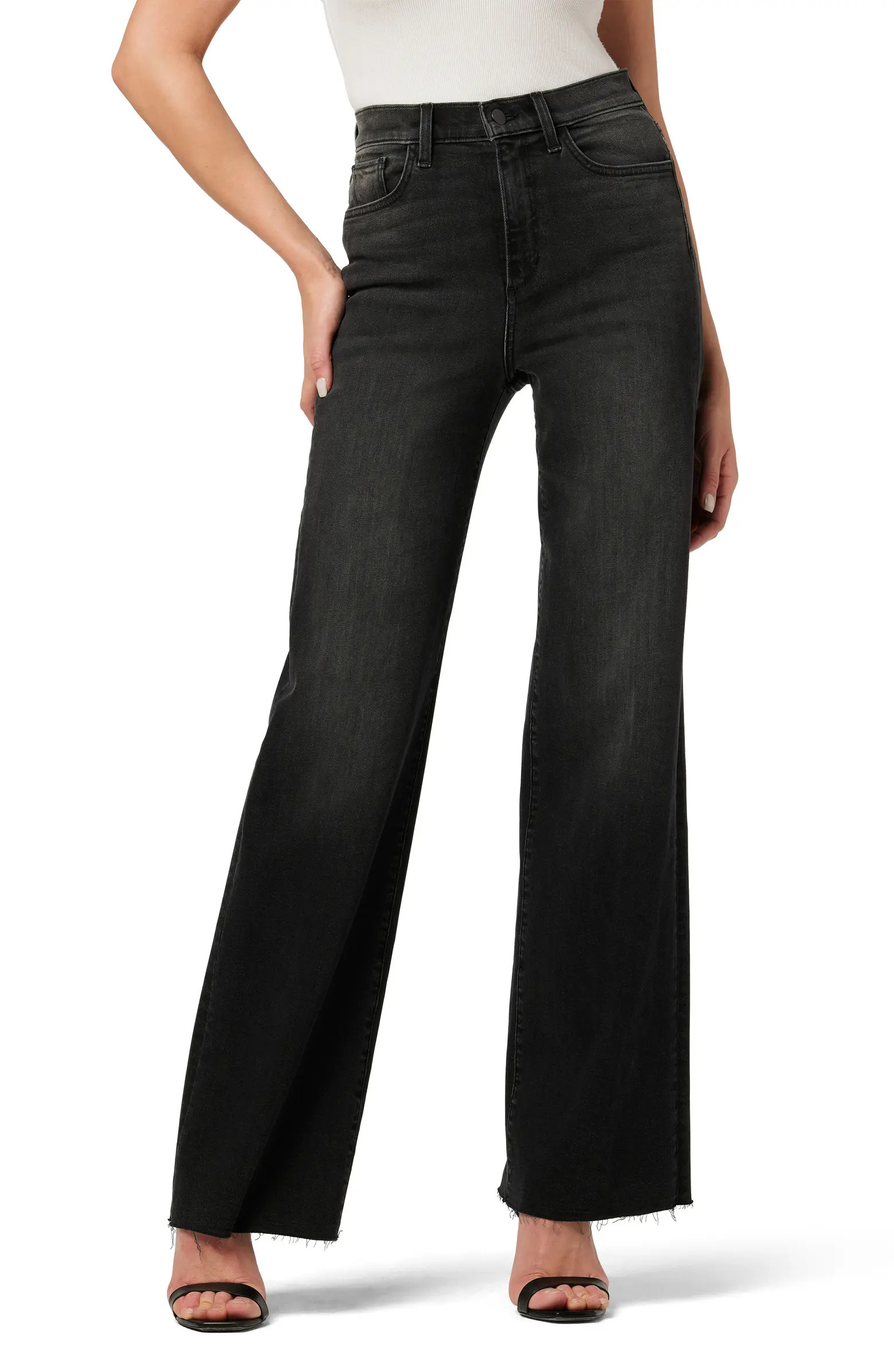 The Mia Raw Hem High Waist Wide Leg Jeans | Nordstrom
