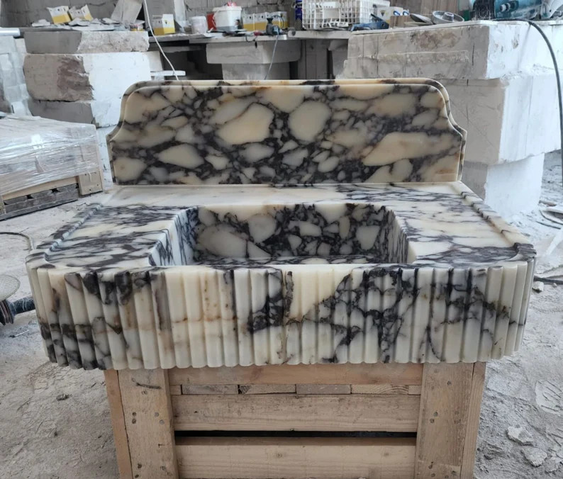 Calacatta Viola Marble Sink, Grooved Front Sink, Special Order Sink, Hand Carved Sink, Marble Sin... | Etsy (US)