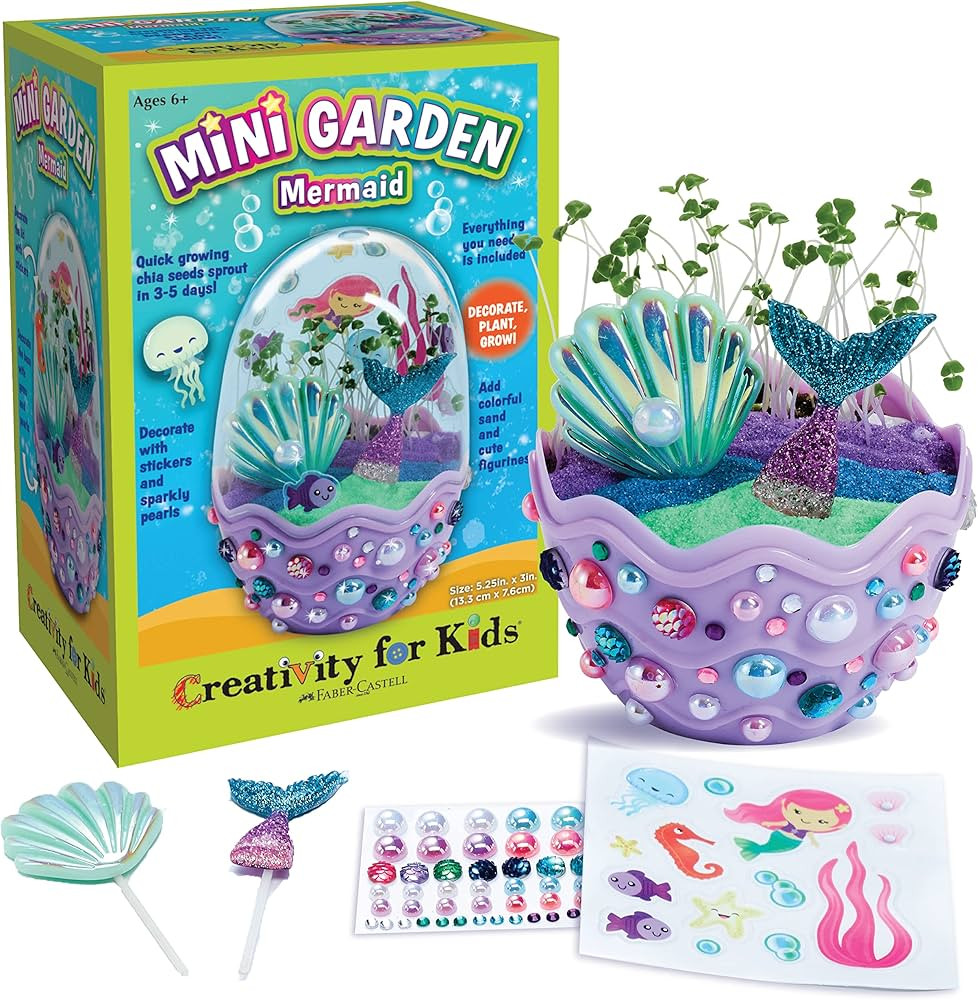 Creativity for Kids Mermaid Garden Mini Terrarium Craft Kit for Kids, Ages 6-8+, Mermaid Gifts fo... | Amazon (US)