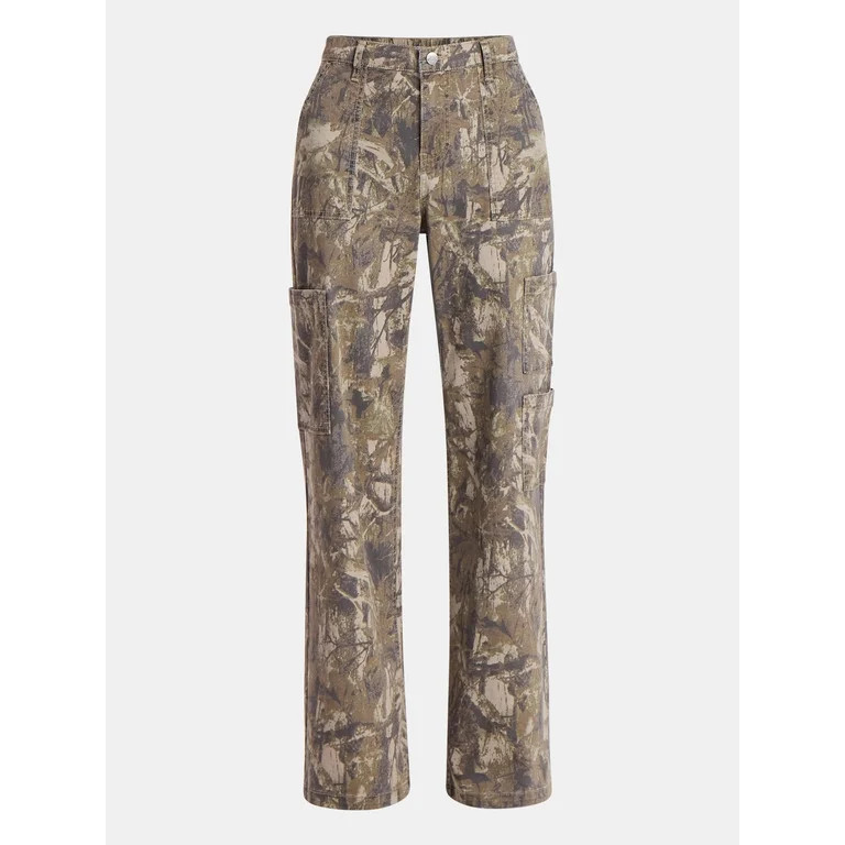 No Boundaries Cargo Wide Leg Jeans, 31" Inseam, Women's | Walmart (US)