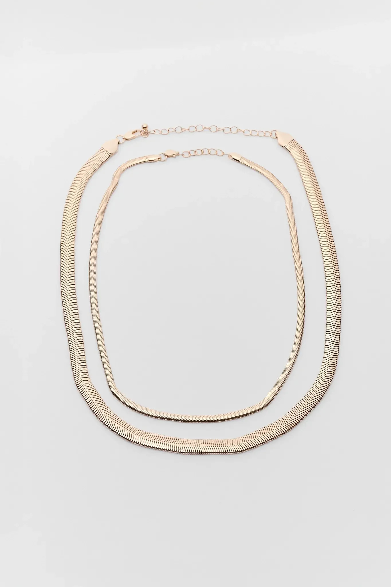Gold Herringbone Necklace Set | Avara