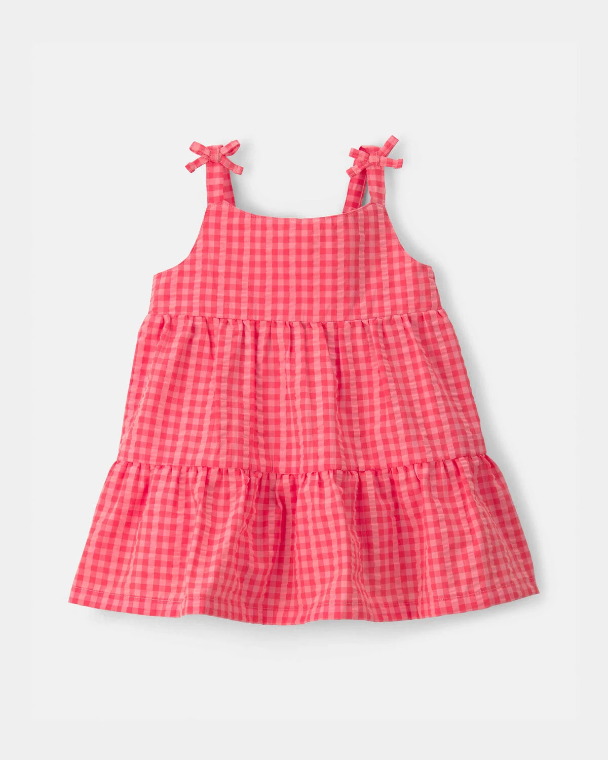Baby Girl Gingham Sleeveless Dress - Coral | Carter's | Carter's Inc