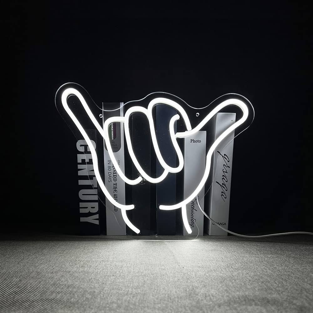 Neon Signs Shaka Hand Gesture Hang Hand Symbol LED Light for Wall Decor Aloha Hawaiian Greeting L... | Amazon (US)