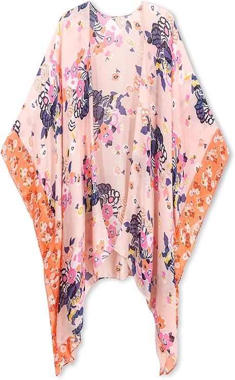 Moss Rose Women's Beach Cover up Swimsuit Kimono with Bohemian Floral Print, Loose Casual Resort ... | Amazon (US)