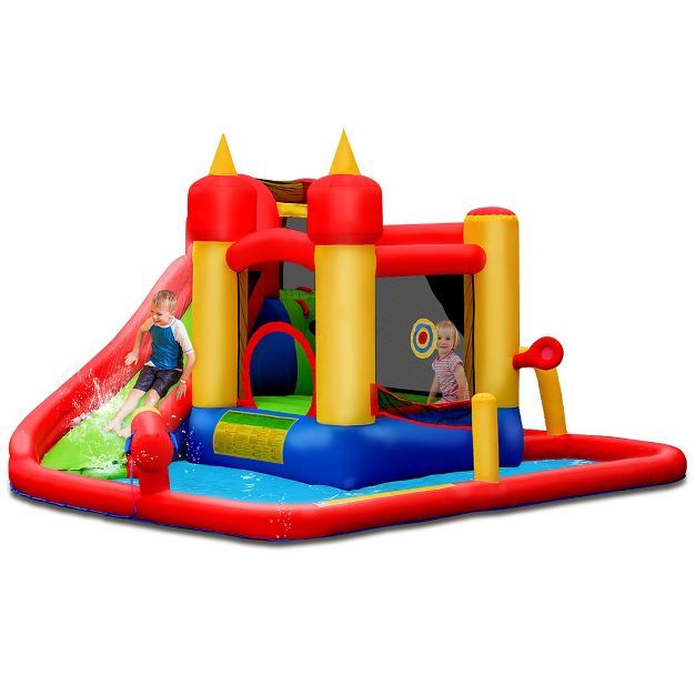 Costway Inflatable Water Slide Jumping Bounce House Bouncy Splash Park | Target