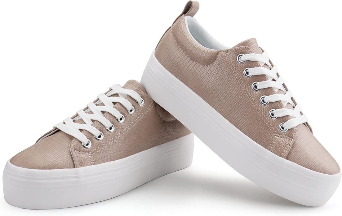JABASIC Women Lace Up Platform Sneakers Comfortable Casual Fashion Sneaker Walking Shoes | Amazon (US)