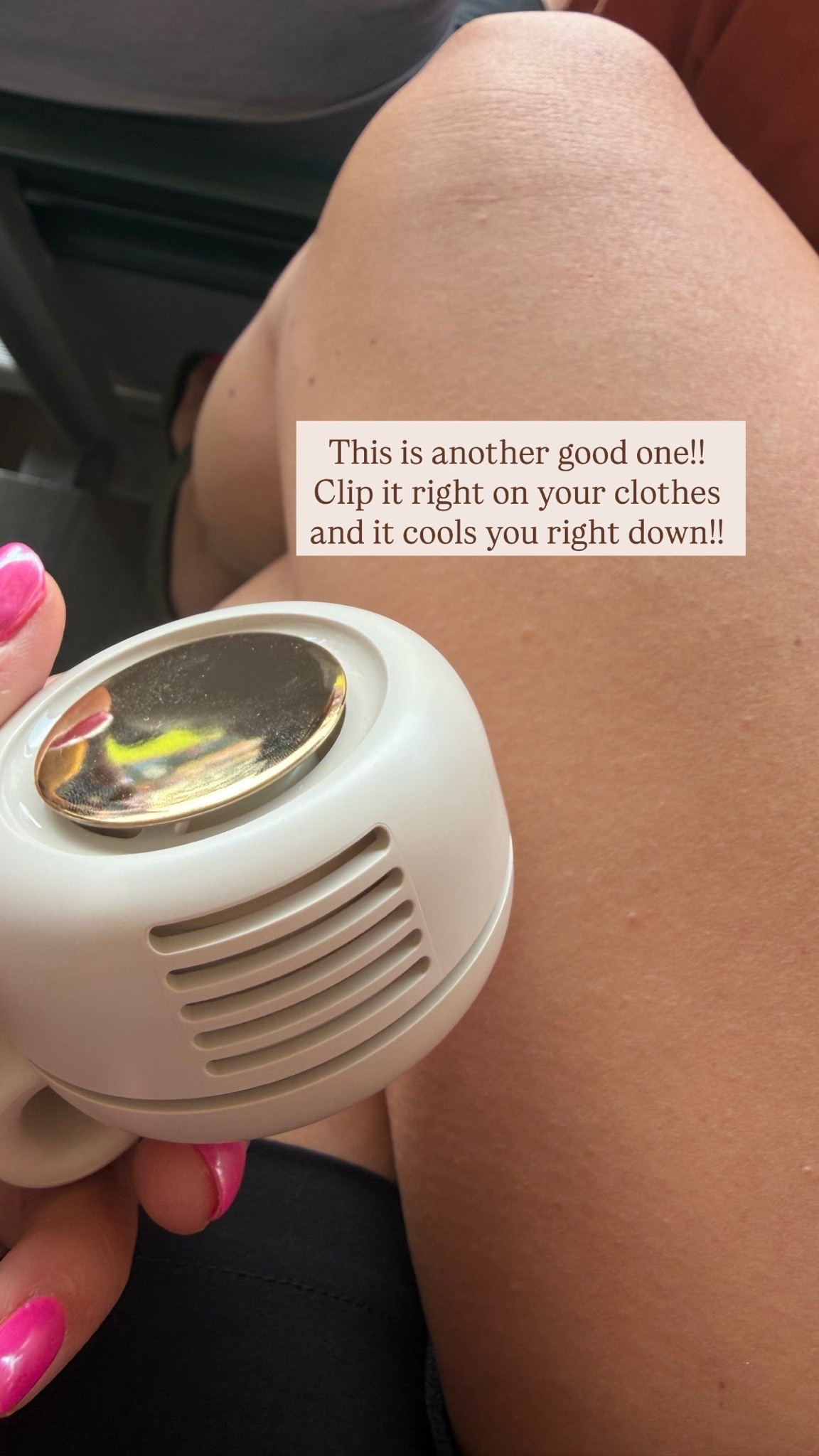 Fan clip to cool you from under your clothes.. works soooo well!

#LTKmomlife #LTKSeasonal