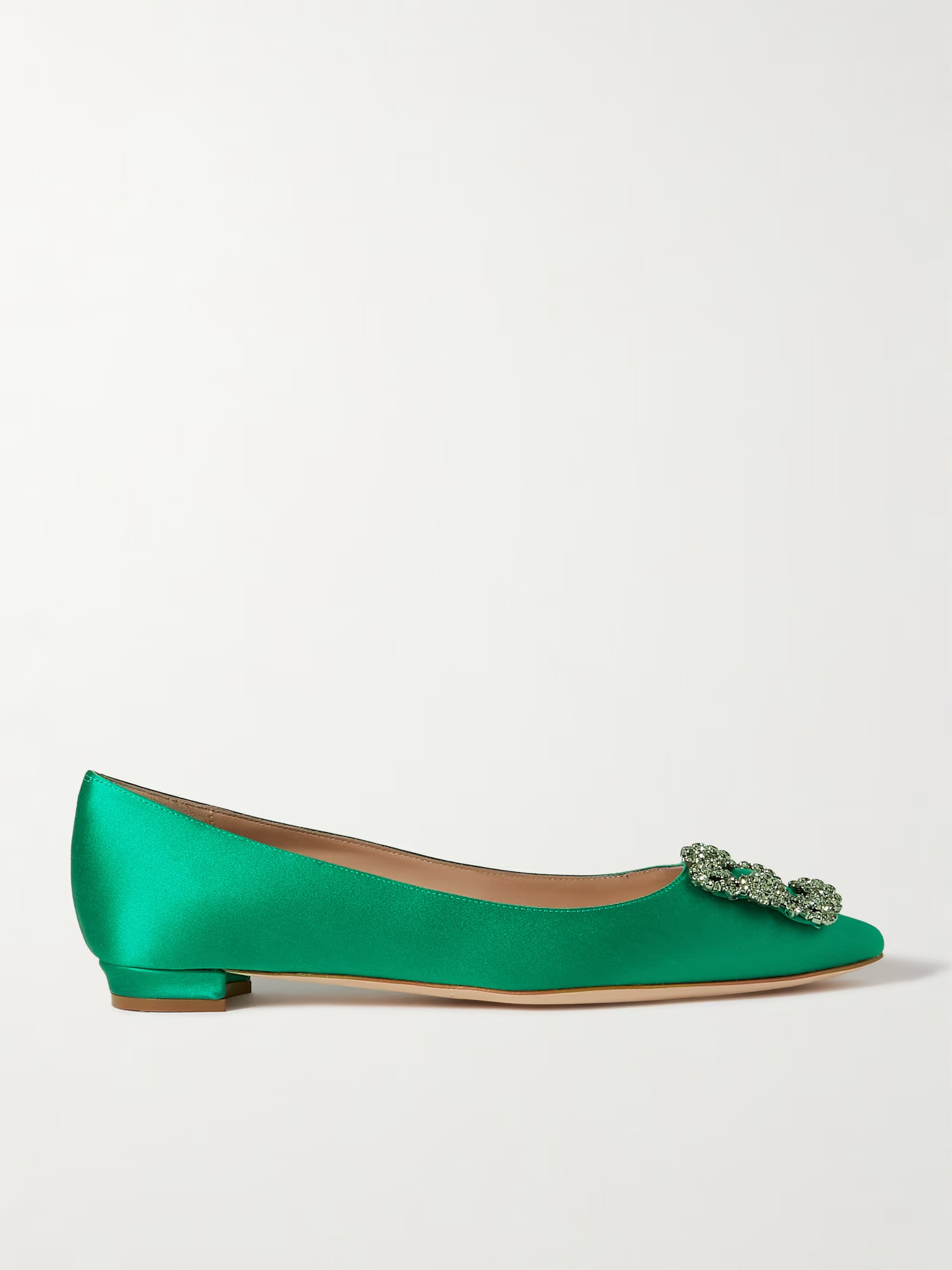 Hangisi embellished satin point-toe flats | NET-A-PORTER (UK & EU)