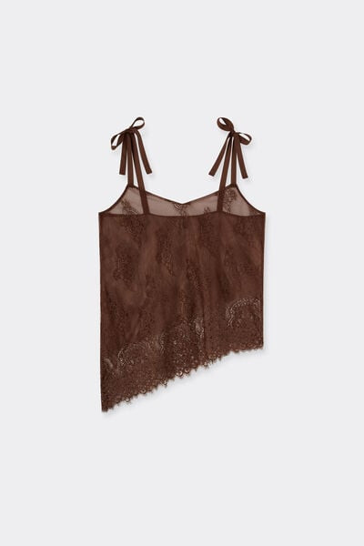 Intimissimi Lace Perfection Asymmetric Top in Lace Woman Brown Size L | Intimissimi (US)
