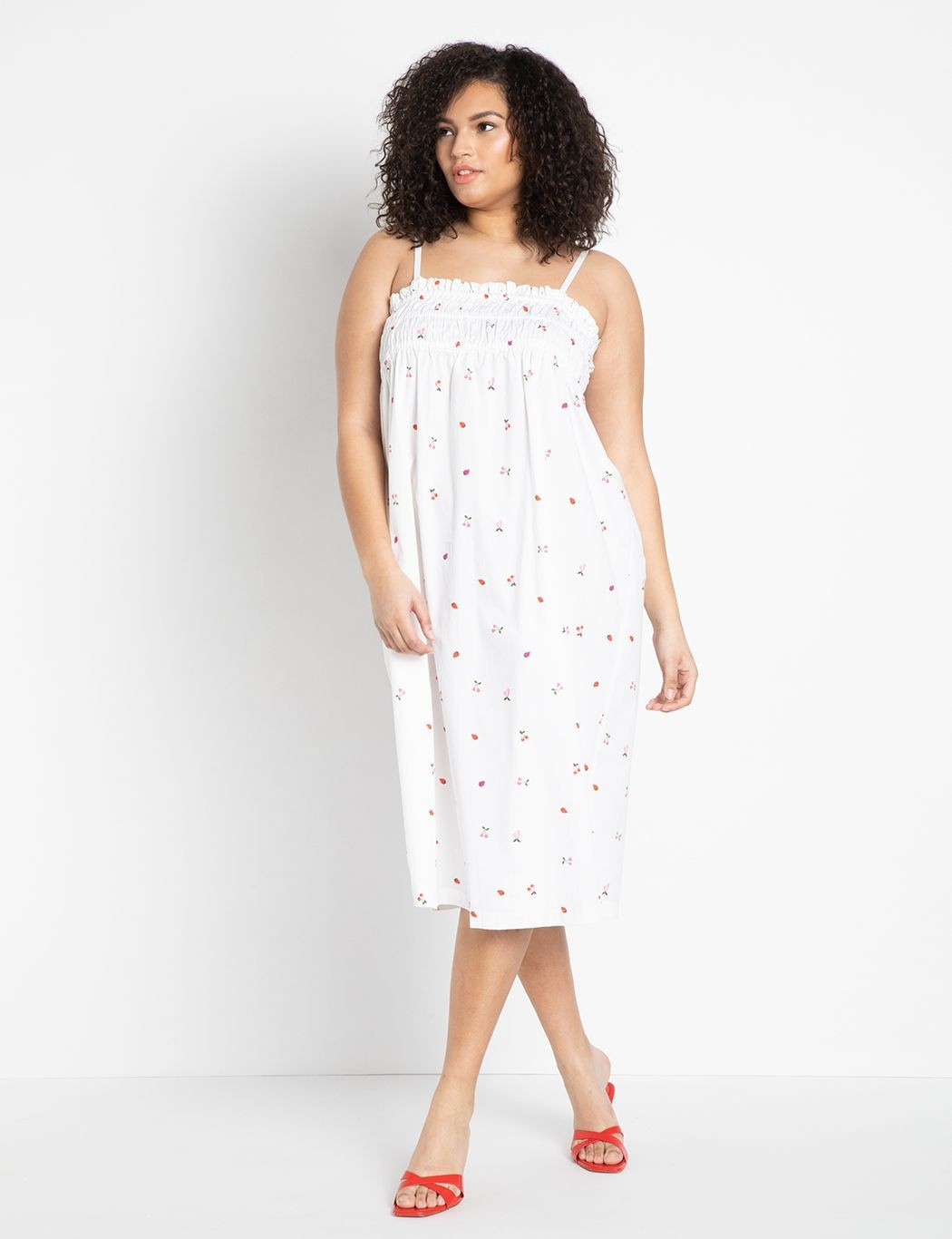 Empire Gathered Midi Dress | Eloquii