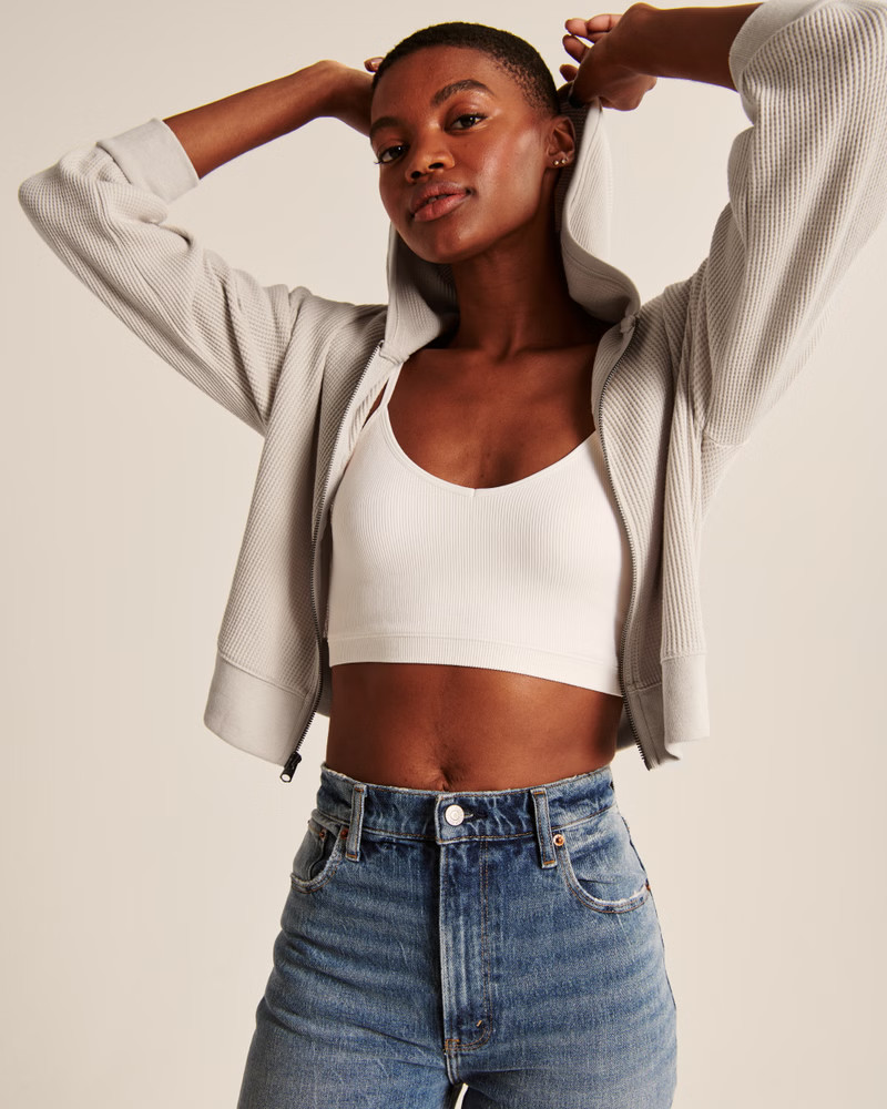 Waffle Full-Zip Hoodie | Abercrombie & Fitch (US)