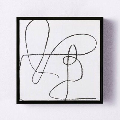 12" x 12" Scribble Framed Wall Canvas Black - Threshold™ designed with Studio McGee | Target